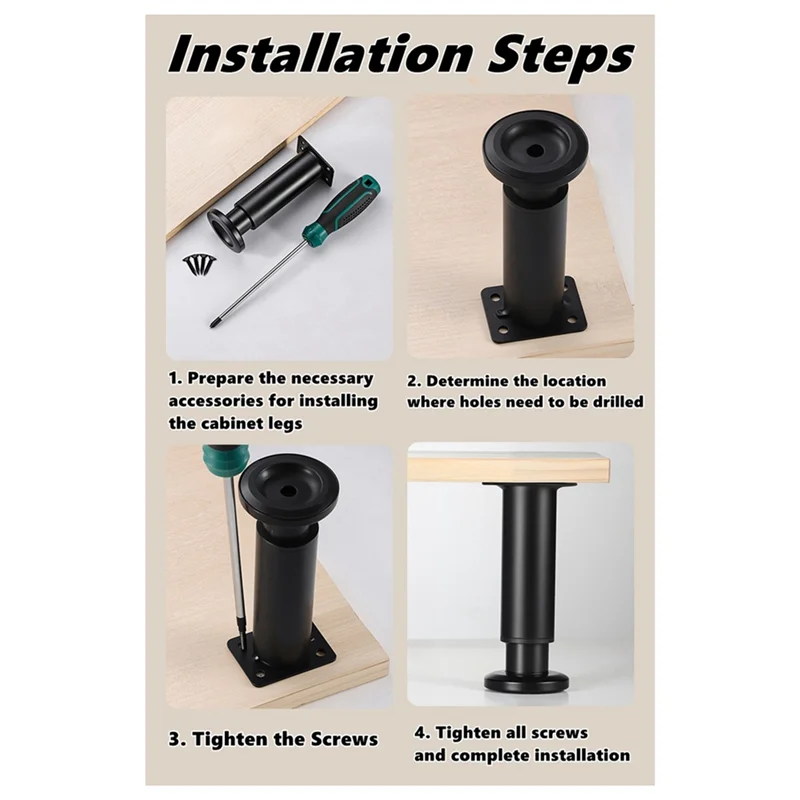 B08B-Adjustable Height Furniture Support Legs For Bed Frame For Bed/Sofa/Cabinet/Couch/Table Black
B08B-Adjustable Height Furniture Support Legs For Bed Frame For Bed/Sofa/Cabinet/Couch/Table Black