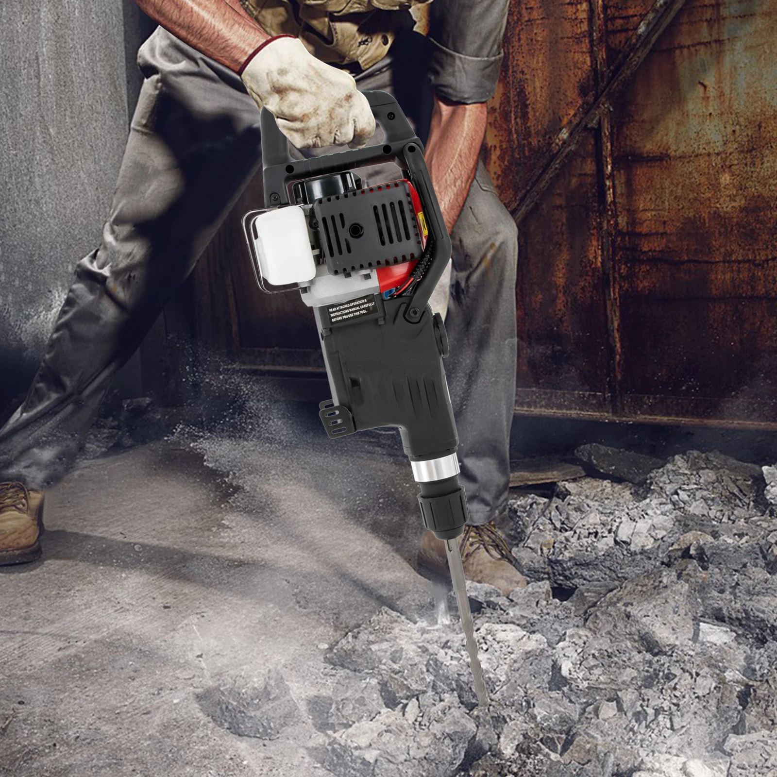 33CC Gas Powered Demolition Jack Hammer, 1000W 2-Stroke Concrete Breaker for Ground Slotting
33CC Gas Powered Demolition Jack Hammer, 1000W 2-Stroke Concrete Breaker for Ground Slotting