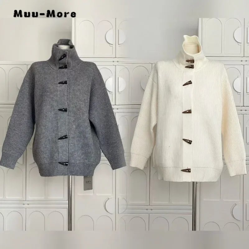 2024 Winter Vintage Single Breasted Fashion Casual Sweater Women Knitting Solid Jumpers Long Sleeve Turtleneck Loose Cardigans
2024 Winter Vintage Single Breasted Fashion Casual Sweater Women Knitting Solid Jumpers Long Sleeve Turtleneck Loose Cardigans