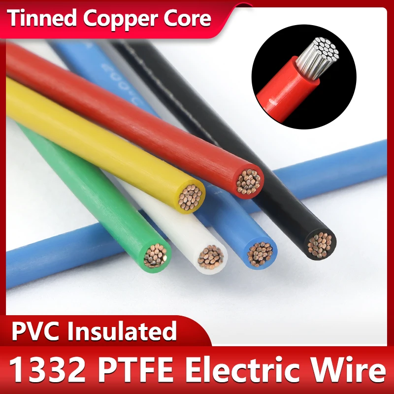 2/5M 1332 PTFE Wire FEP Insulation 28/26/24/22/20/18/16/14/12/10AWG High Temperature Tinned Copper Cable For 3D Printer
2/5M 1332 PTFE Wire FEP Insulation 28/26/24/22/20/18/16/14/12/10AWG High Temperature Tinned Copper Cable For 3D Printer