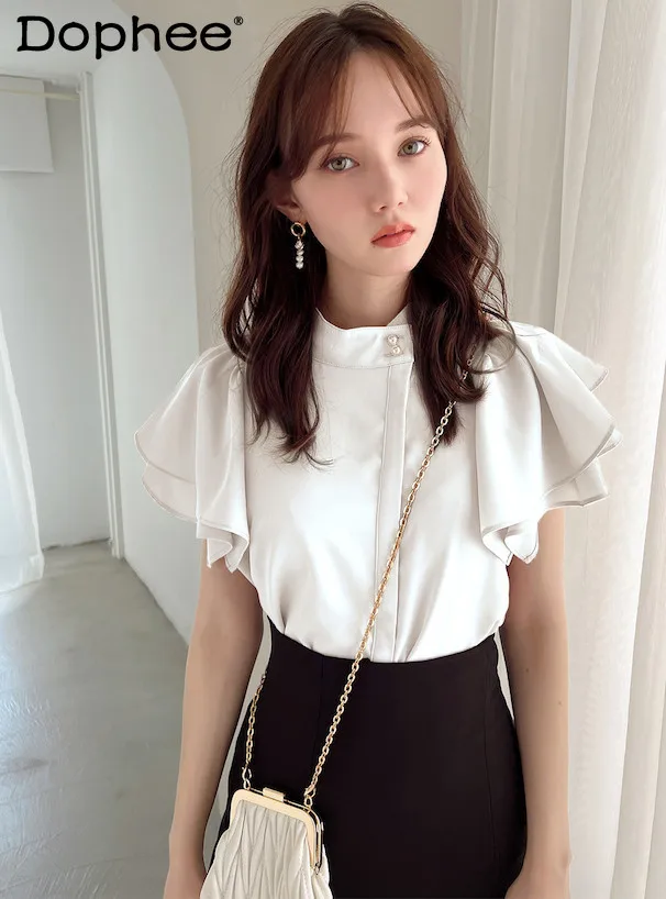 Новая летняя женская рубашка 2026 года в японском стиле: однотонная, с рюшами, коротким рукавом, повседневная, универсальная, милая
Новая летняя женская рубашка 2026 года в японском стиле: однотонная, с рюшами, коротким рукавом, повседневная, универсальная, милая