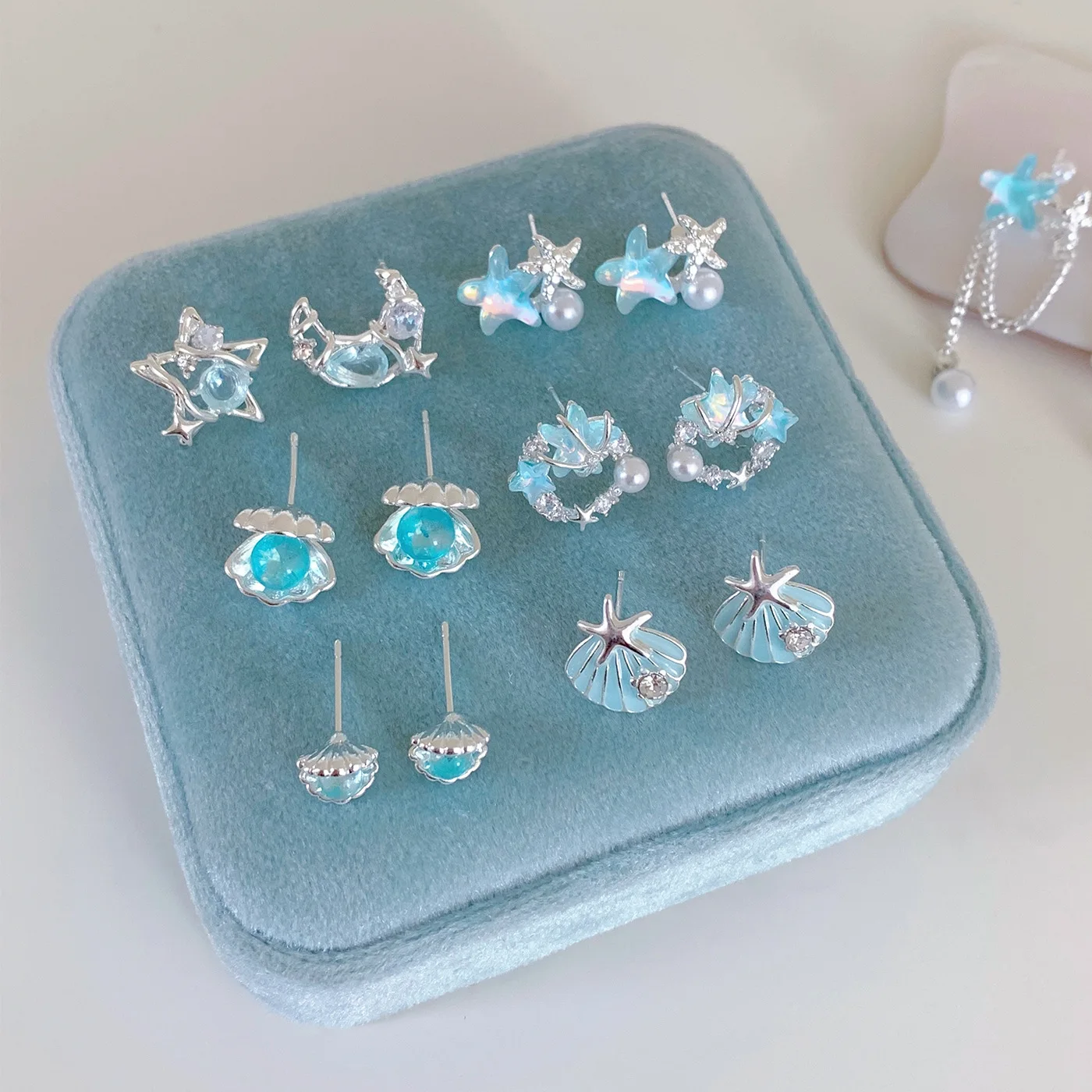 Summer Fresh Ocean Star Shell Stud Earrings Women's Silver Needle Fishtail Delicate Design Fringe Earrings
Summer Fresh Ocean Star Shell Stud Earrings Women's Silver Needle Fishtail Delicate Design Fringe Earrings