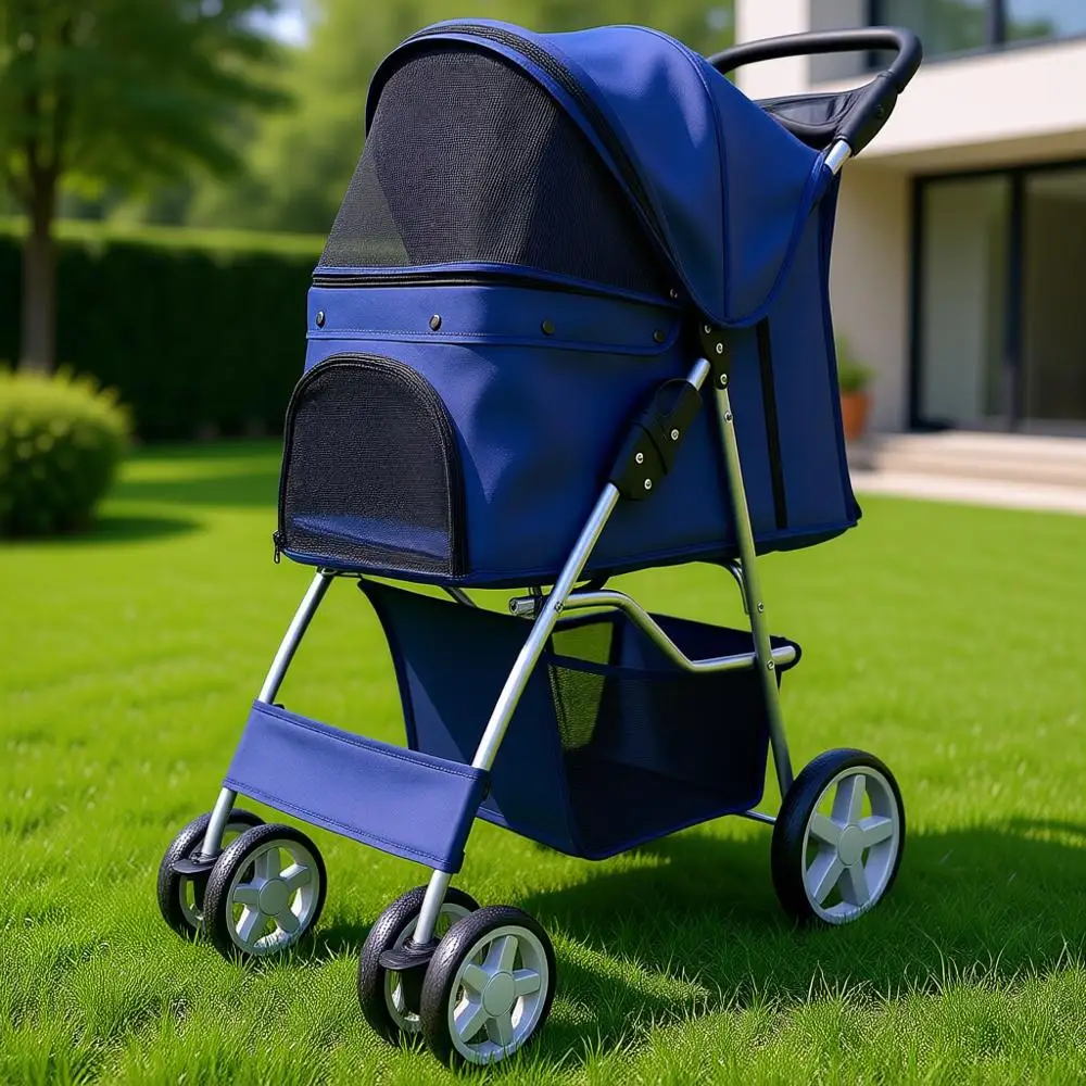 4-Wheel Multifunction Dog Cat Stroller, Portable Travel Stroller with Detachable Carrier, Suitable for Small Dogs and Cats, Blue
4-Wheel Multifunction Dog Cat Stroller, Portable Travel Stroller with Detachable Carrier, Suitable for Small Dogs and Cats, Blue