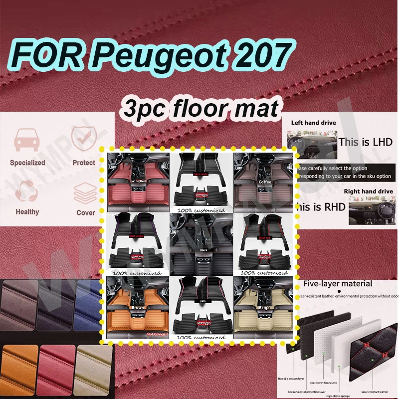 LUXURY Custom Automotive Car Floor Mats For Peugeot 207 2009 2010 2011 2012 2013 Auto Luxury Leather Men Women Car Mats Full
LUXURY Custom Automotive Car Floor Mats For Peugeot 207 2009 2010 2011 2012 2013 Auto Luxury Leather Men Women Car Mats Full