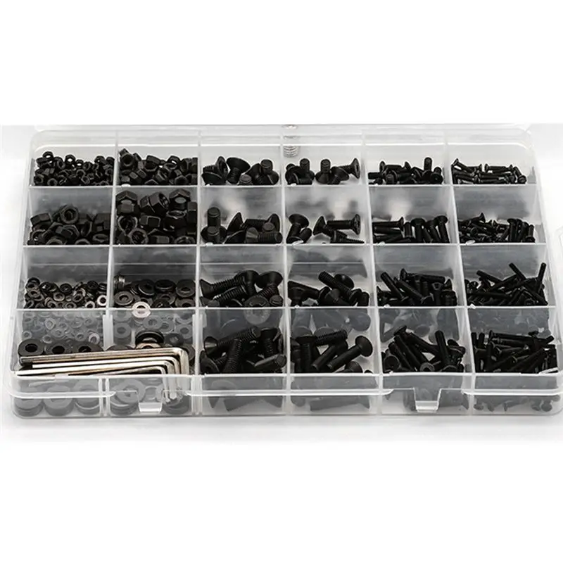 A76X-1060Pcs Flat Head Hex Socket Cap Screw Kit Accessories Parts M2 M2.5 Carbon Steel Countersunk Head Bolt Screw Nut Assortmen
A76X-1060Pcs Flat Head Hex Socket Cap Screw Kit Accessories Parts M2 M2.5 Carbon Steel Countersunk Head Bolt Screw Nut Assortmen