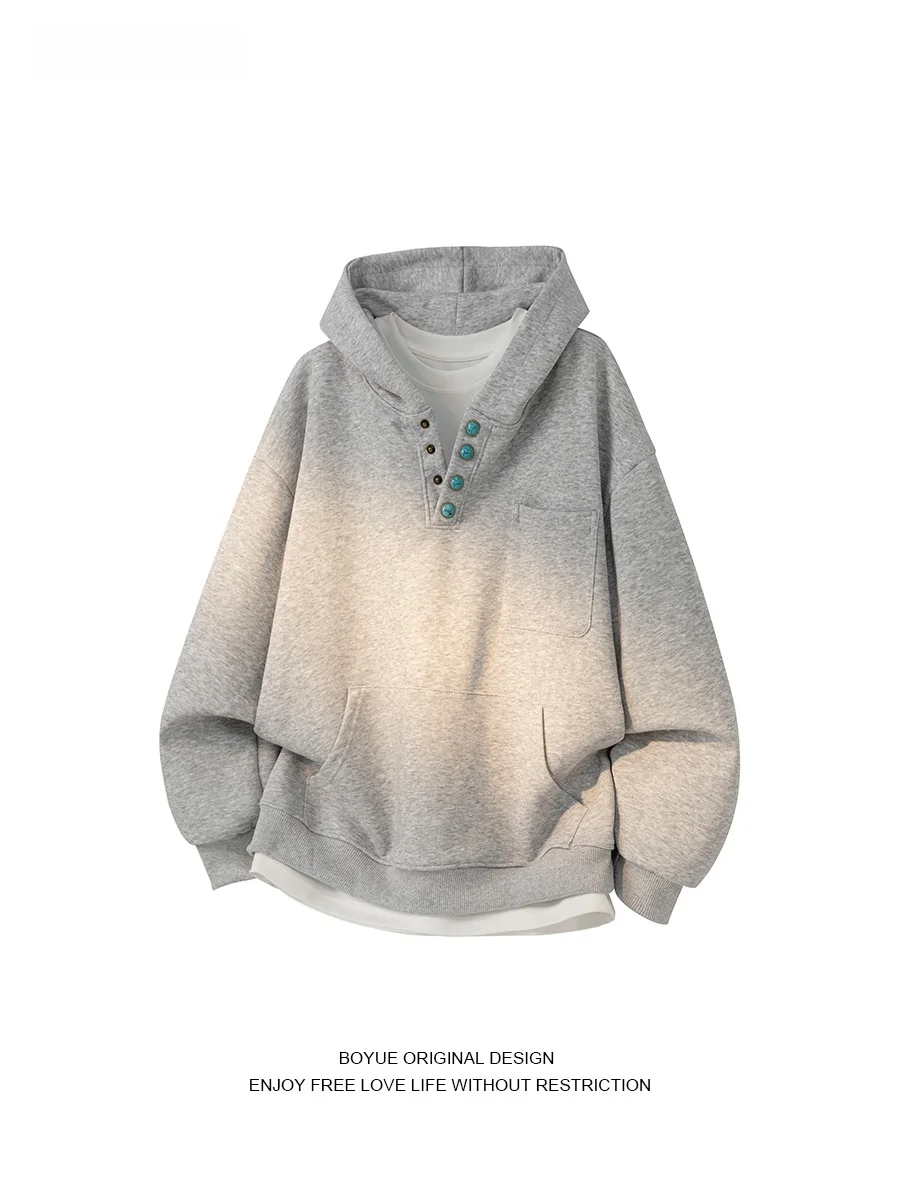 Boyue Autumnal Vintage Button Casual Hoodie Pure Color High Street Loose Fit ex Sweatirt Youth Faion Long Sve
Boyue Autumnal Vintage Button Casual Hoodie Pure Color High Street Loose Fit ex Sweatirt Youth Faion Long Sve
