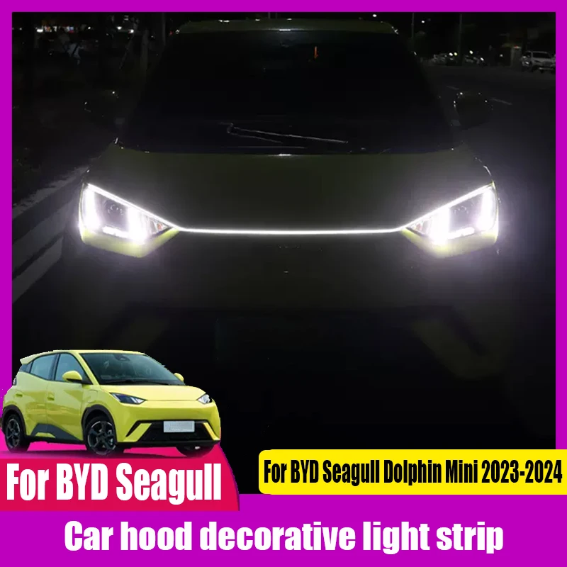 Automobile hood flow light Car hood decorative light strip Middle net light modification For BYD Seagull Dolphin Mini 2023 2024
Automobile hood flow light Car hood decorative light strip Middle net light modification For BYD Seagull Dolphin Mini 2023 2024
