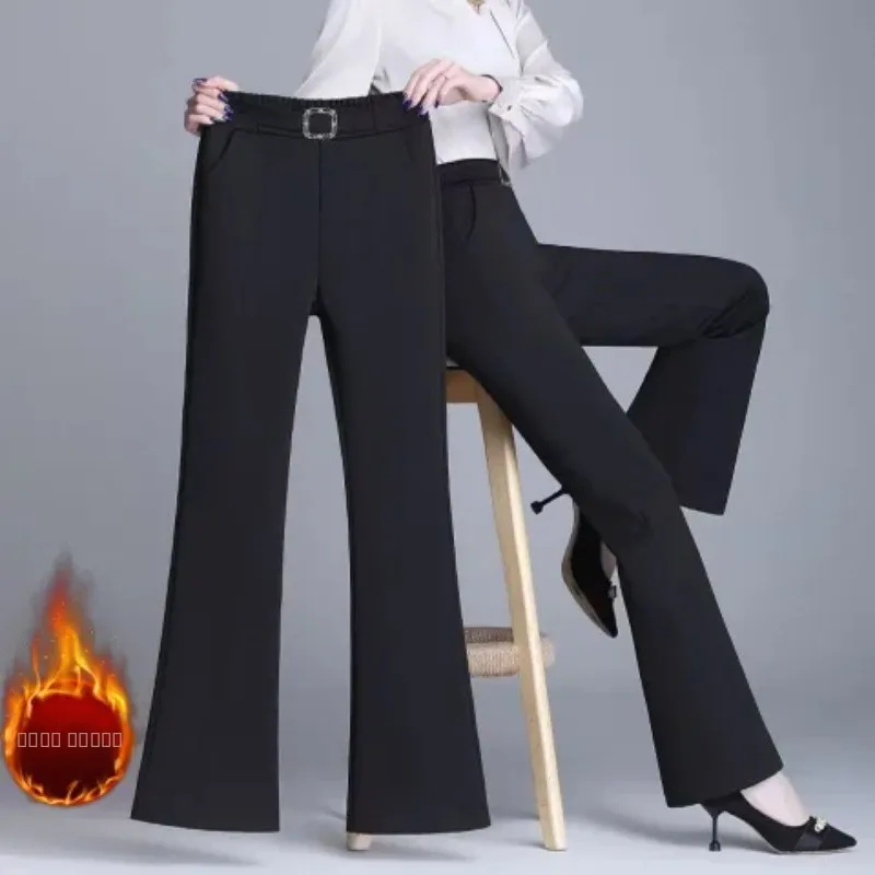 Женские брюки-клеш с высокой талией, утягивающие, эластичные, стрейч, для офиса, утепленные, зимняя коллекция, длинные прямые штанины
Женские брюки-клеш с высокой талией, утягивающие, эластичные, стрейч, для офиса, утепленные, зимняя коллекция, длинные прямые штанины
