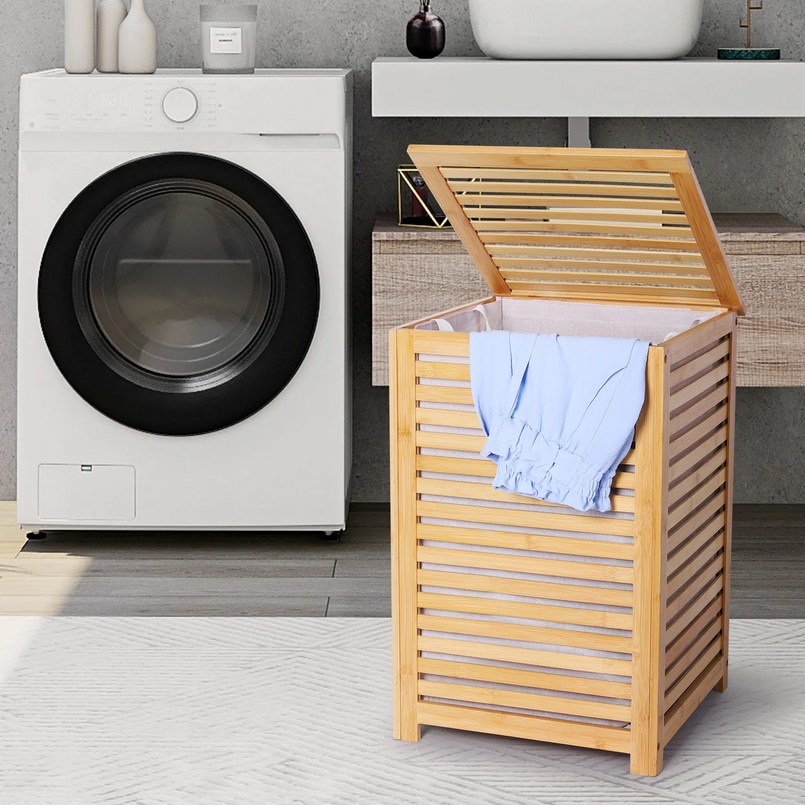 Bamboo Laundry Hamper with Removable Liner Bag Bamboo Laundry Basket Dirty Clothes Storage Basket for Home Use
Bamboo Laundry Hamper with Removable Liner Bag Bamboo Laundry Basket Dirty Clothes Storage Basket for Home Use