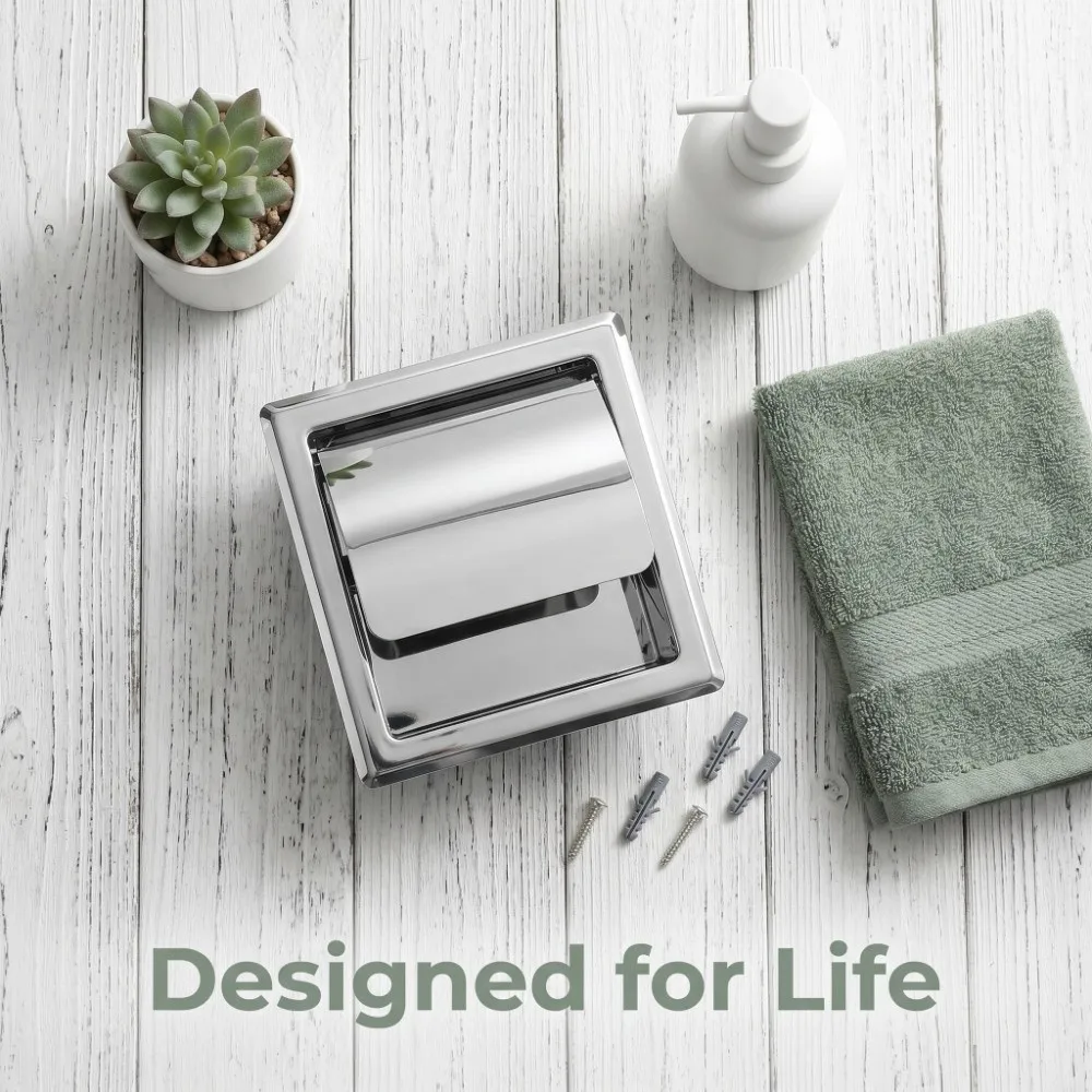 Stainless Steel Toilet Paper Holder Silver Recessed Paper Towel Rack Wall-Mounted Mirror Surface Tissue Roll Holder
Stainless Steel Toilet Paper Holder Silver Recessed Paper Towel Rack Wall-Mounted Mirror Surface Tissue Roll Holder