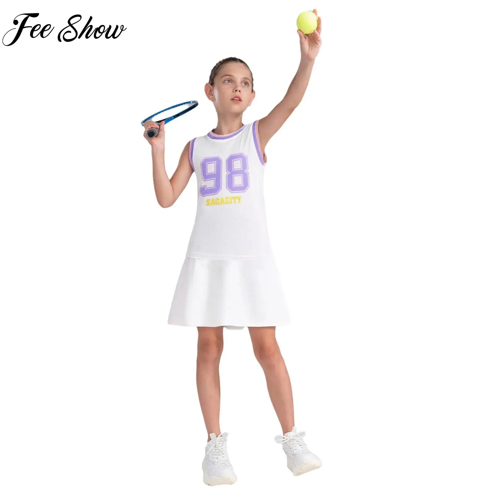 Tennis Sports Outfit for Kids Girls Moisture-Wicking Sleeveless Tank Top with Elastic Waistband Skirt for Gym Workout Training
Tennis Sports Outfit for Kids Girls Moisture-Wicking Sleeveless Tank Top with Elastic Waistband Skirt for Gym Workout Training