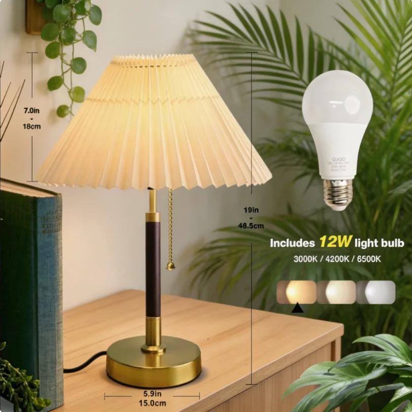 Table Lamp Pull Chain Switch 3 Color Temperature Bedroom Bedside Nightstand Light Modern Desk Lamp US-style plug Mother's Day
Table Lamp Pull Chain Switch 3 Color Temperature Bedroom Bedside Nightstand Light Modern Desk Lamp US-style plug Mother's Day