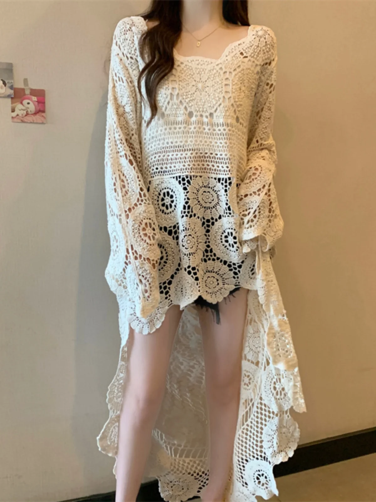 Long Lace Hollow out Overdress Women's Summer plus Size Slimming High Design Sense Hook Flower Top Layered Clothing Skirt
Long Lace Hollow out Overdress Women's Summer plus Size Slimming High Design Sense Hook Flower Top Layered Clothing Skirt