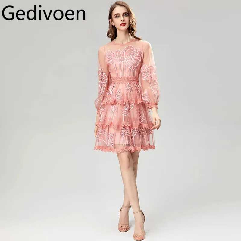Gedivoen, осеннее женское платье, сетчатое, с блестками, кружевное, с высокой талией, с вышивкой, мини-платья с рукавами-фонариками
Gedivoen, осеннее женское платье, сетчатое, с блестками, кружевное, с высокой талией, с вышивкой, мини-платья с рукавами-фонариками