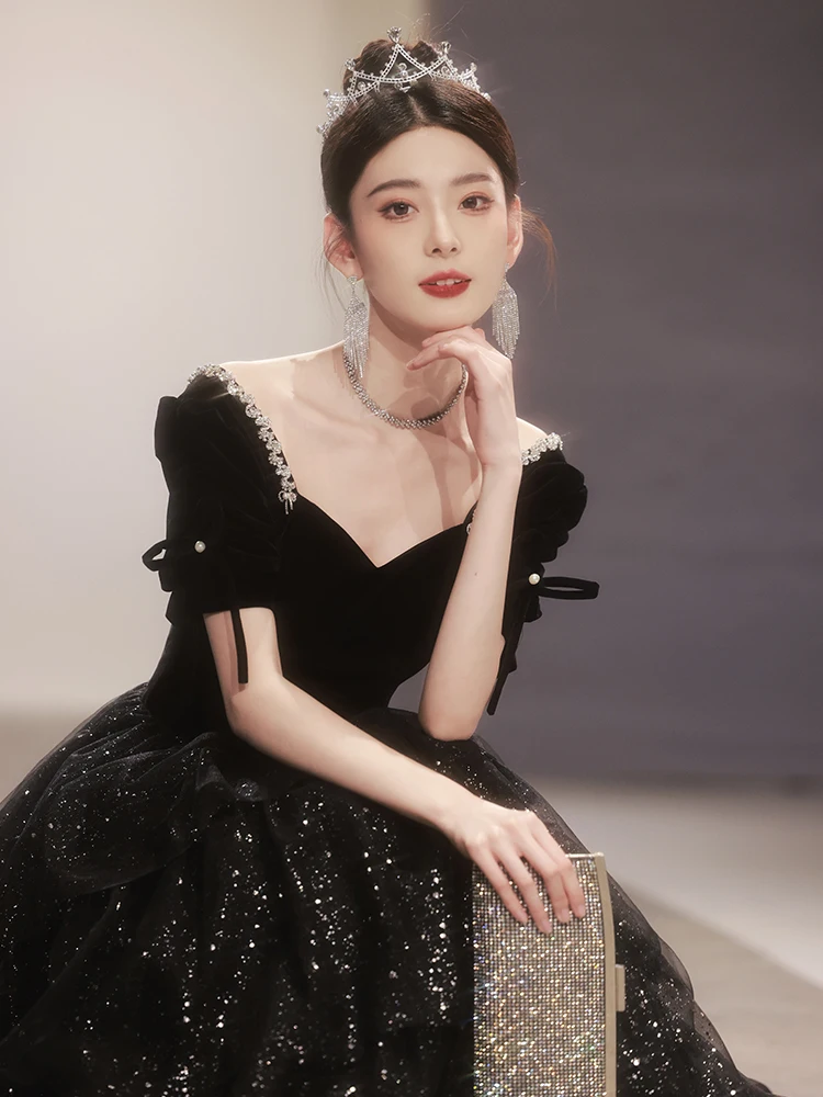 Ele Bla Velvet Evening Gown Women's New 2026 Par Host High-End Sensation Fro Korean Sle ort Sve Long Dr
Ele Bla Velvet Evening Gown Women's New 2026 Par Host High-End Sensation Fro Korean Sle ort Sve Long Dr