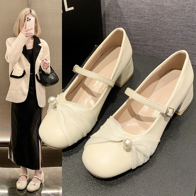 Mary Jane High Heels Women's Thick Heels with Retro Soft Leather One Step Shoes Heels Women Zapatos De Mujer
Mary Jane High Heels Women's Thick Heels with Retro Soft Leather One Step Shoes Heels Women Zapatos De Mujer
