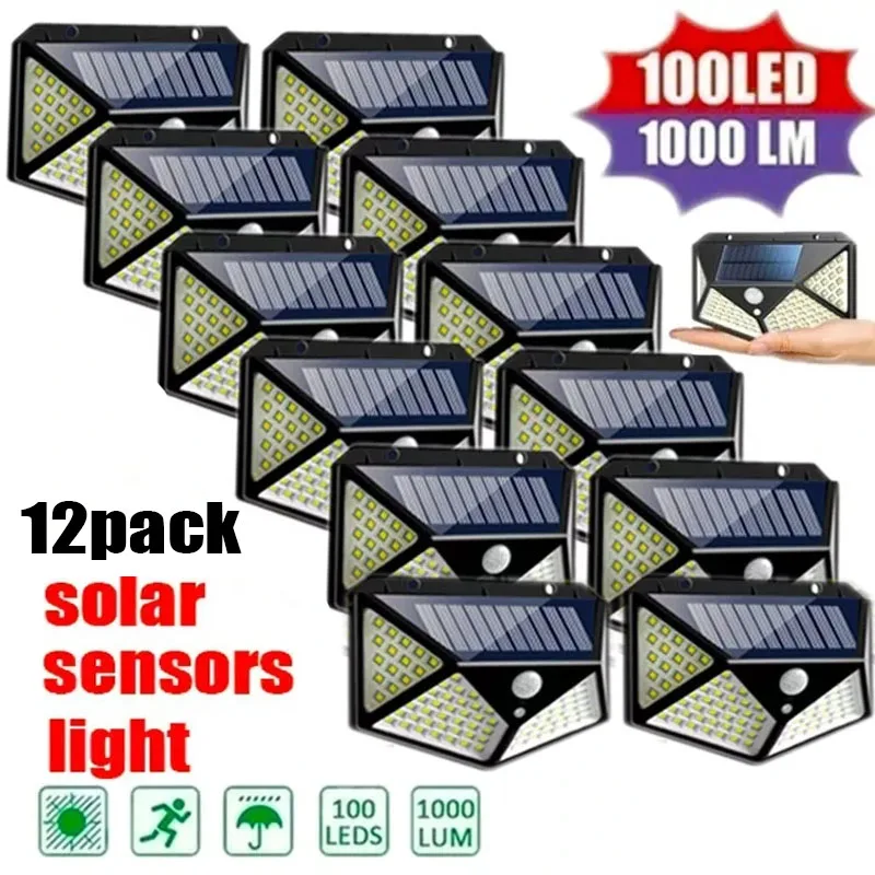 12Pack 100 LED Solar Wall Lamp With 3 Modes Security Motion Sensor Outdoor Waterproof Solar Lights for Yard Garage Deck Garden
12Pack 100 LED Solar Wall Lamp With 3 Modes Security Motion Sensor Outdoor Waterproof Solar Lights for Yard Garage Deck Garden