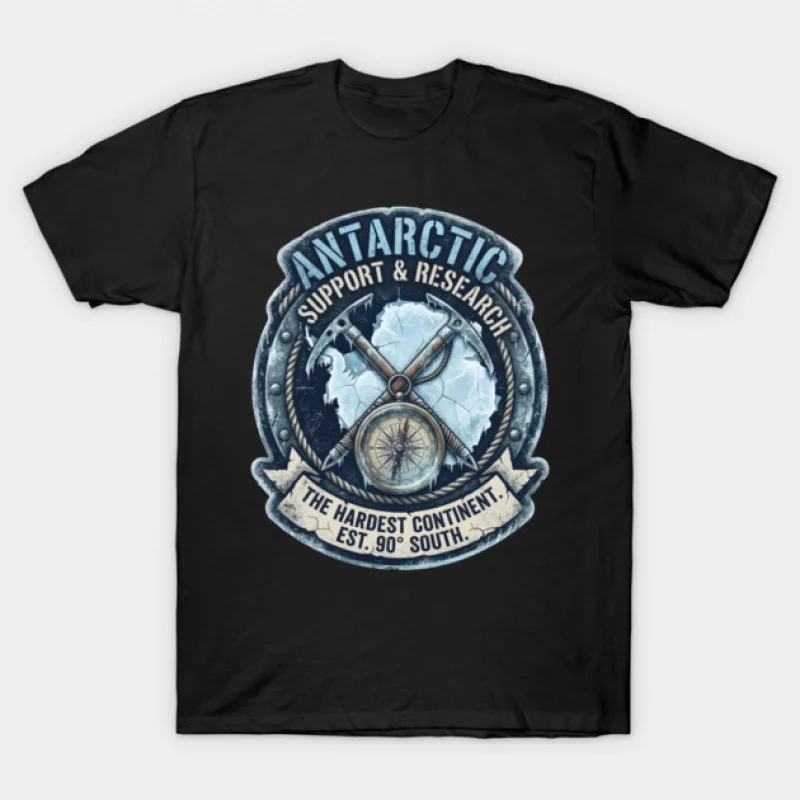 Antarctic Support & Research The Hardest Continent Est. 90° South Polar Expedition Badge Graphic t shirt All size tee S-6XL
Antarctic Support & Research The Hardest Continent Est. 90° South Polar Expedition Badge Graphic t shirt All size tee S-6XL
