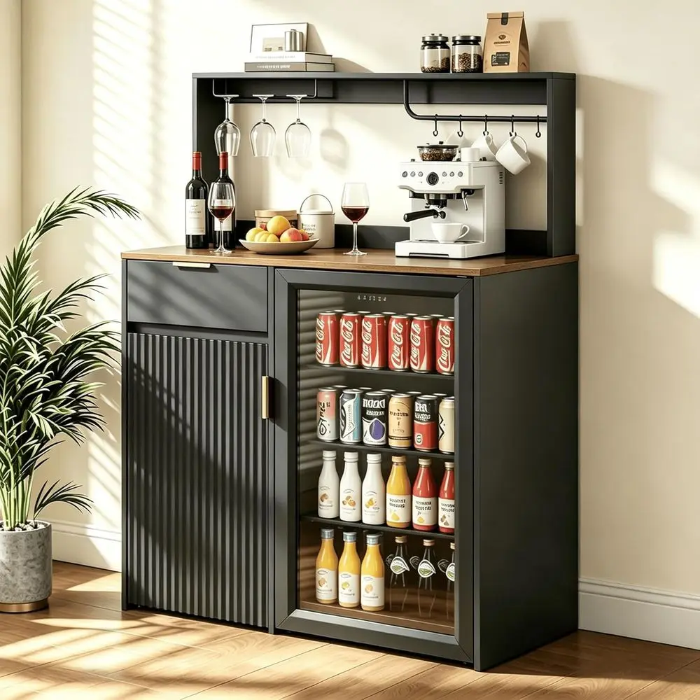 Ridge Space Bar Cabinet with Power Outlets and Glass Holder, Ideal for Living Room, Kitchen, or Entryway
Ridge Space Bar Cabinet with Power Outlets and Glass Holder, Ideal for Living Room, Kitchen, or Entryway