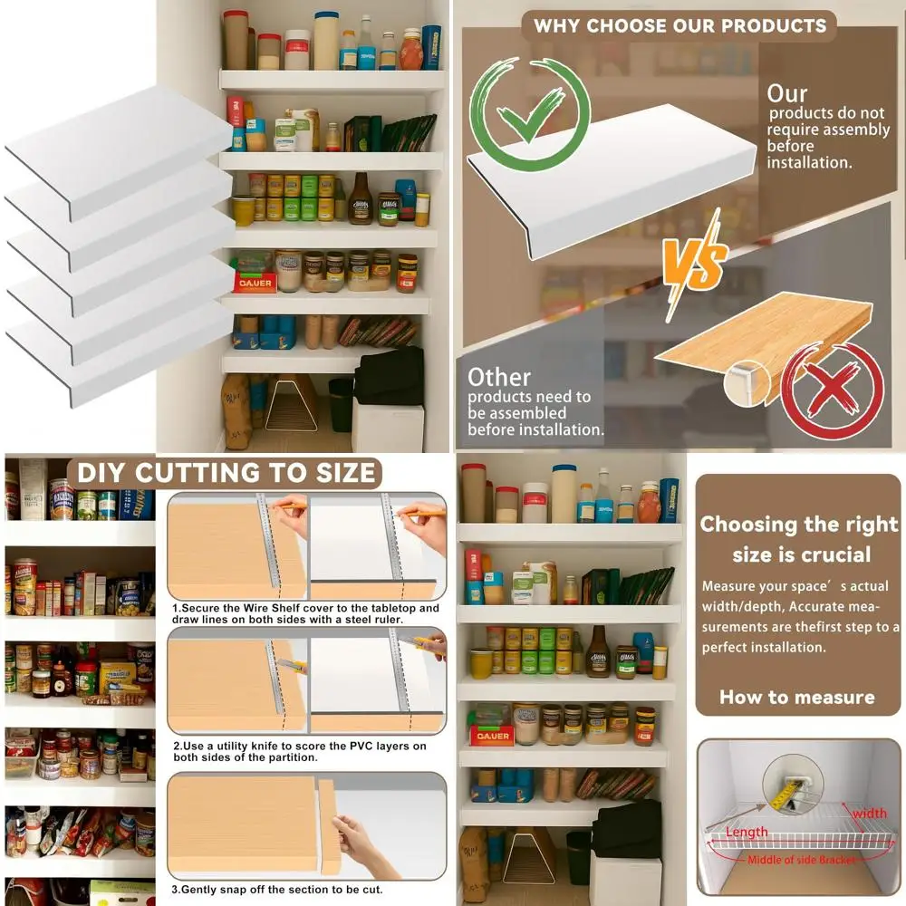42x12in 5-Pack Auxiliary Wooden Shelf Covers for Wire Racks - Waterproof and Fireproof, Ideal for Pantry, Closet, Laundry, Bathr
42x12in 5-Pack Auxiliary Wooden Shelf Covers for Wire Racks - Waterproof and Fireproof, Ideal for Pantry, Closet, Laundry, Bathr