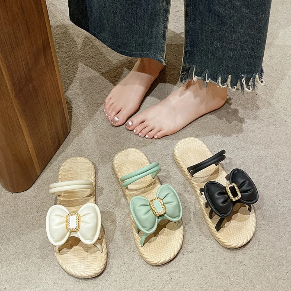 Sweet PVC Bow Flats Slippers Bowknot Bohemian Style Slippers for Women Anti Slip Fashion Slides Sandals Outdoor
Sweet PVC Bow Flats Slippers Bowknot Bohemian Style Slippers for Women Anti Slip Fashion Slides Sandals Outdoor