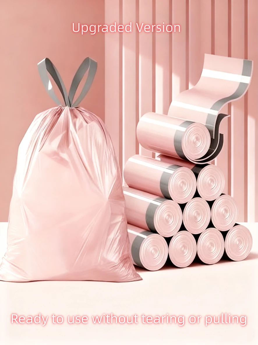 Upgraded thickened drawstring garbage bag, pink anti breakage and leak proof, portable kitchen and living room universal non dirty disposable garbage bag
Upgraded thickened drawstring garbage bag, pink anti breakage and leak proof, portable kitchen and living room universal non dirty disposable garbage bag