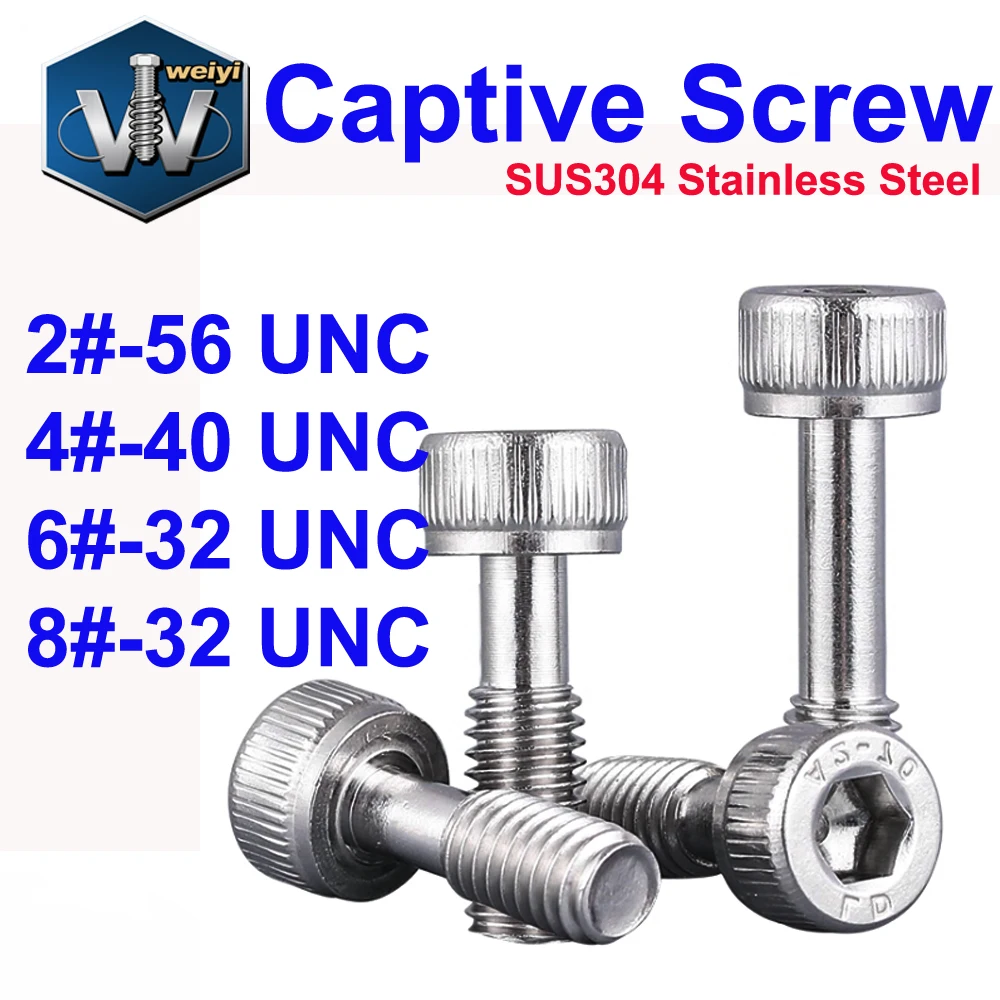 Weiyi 2# 4# 6# 8# UNC Thread DIN912 SUS304 Stainless Steel Hex Socket Cap Head Captive Screws Loose Bolts Anti-Loosening
Weiyi 2# 4# 6# 8# UNC Thread DIN912 SUS304 Stainless Steel Hex Socket Cap Head Captive Screws Loose Bolts Anti-Loosening
