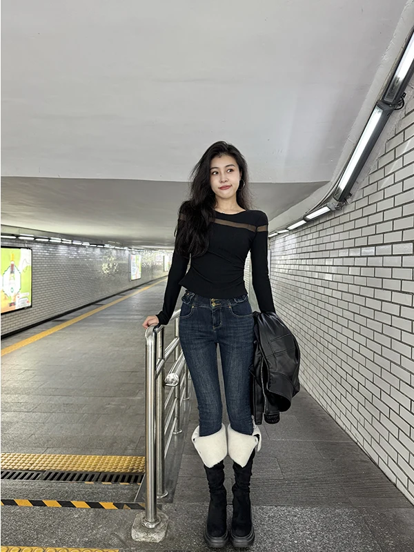 Джинсы с высокой талией, облегающие, на флисовой подкладке, эластичные, модные, осенне-зимние, женские, премиум-качества, из смесового полиэстера и хлопка
Джинсы с высокой талией, облегающие, на флисовой подкладке, эластичные, модные, осенне-зимние, женские, премиум-качества, из смесового полиэстера и хлопка