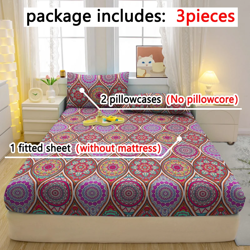 3-piece Simple modern Bohemia pattern matte three piece fitted sheet set, bedroom printed bed cover set, bedding
3-piece Simple modern Bohemia pattern matte three piece fitted sheet set, bedroom printed bed cover set, bedding