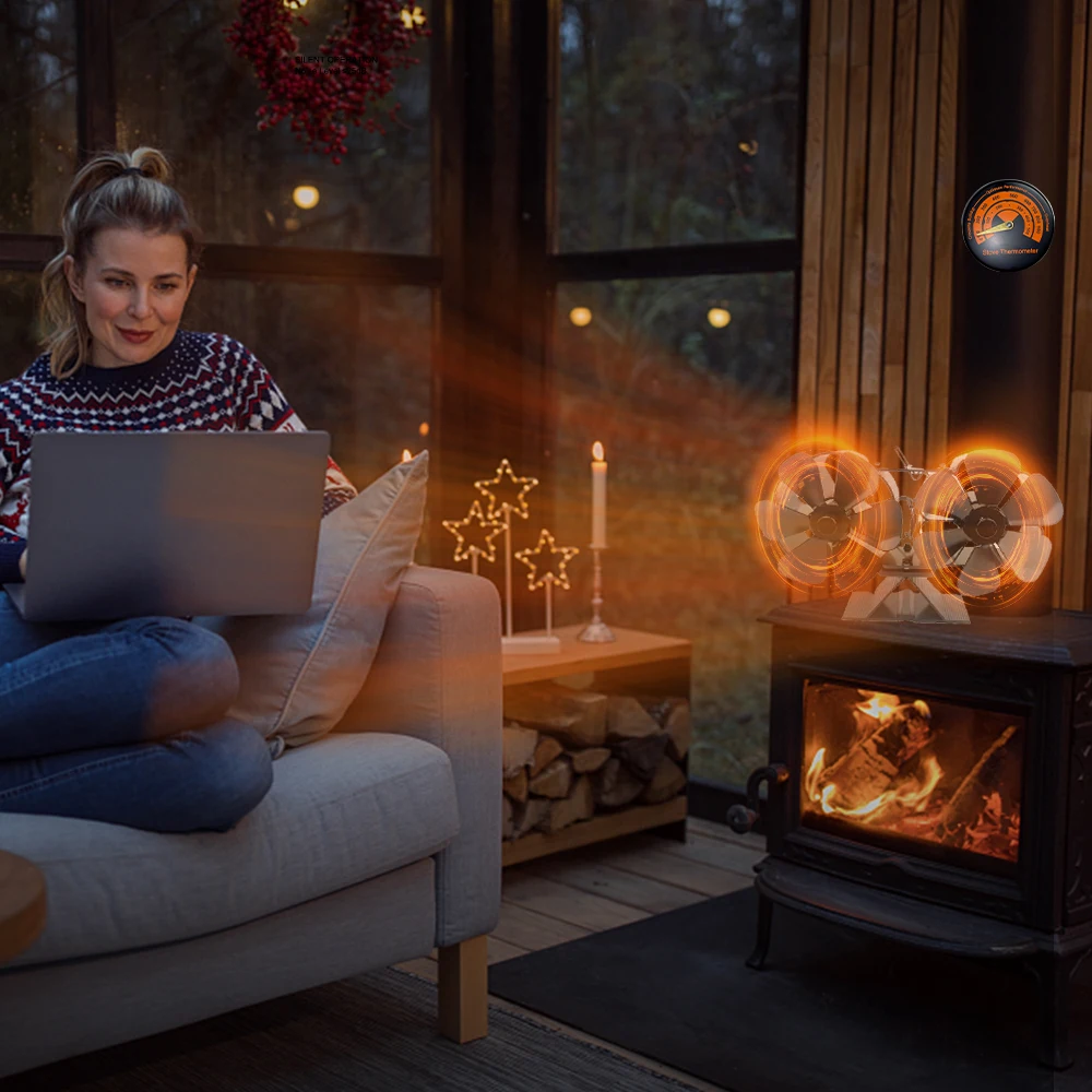 6 Blade Heat Powered Wood Stove Fan Fireplace Fan Quiet Operating 180-220CFM 1400rpm Aluminum Alloy Stove Fan Wood Stove Fan
6 Blade Heat Powered Wood Stove Fan Fireplace Fan Quiet Operating 180-220CFM 1400rpm Aluminum Alloy Stove Fan Wood Stove Fan