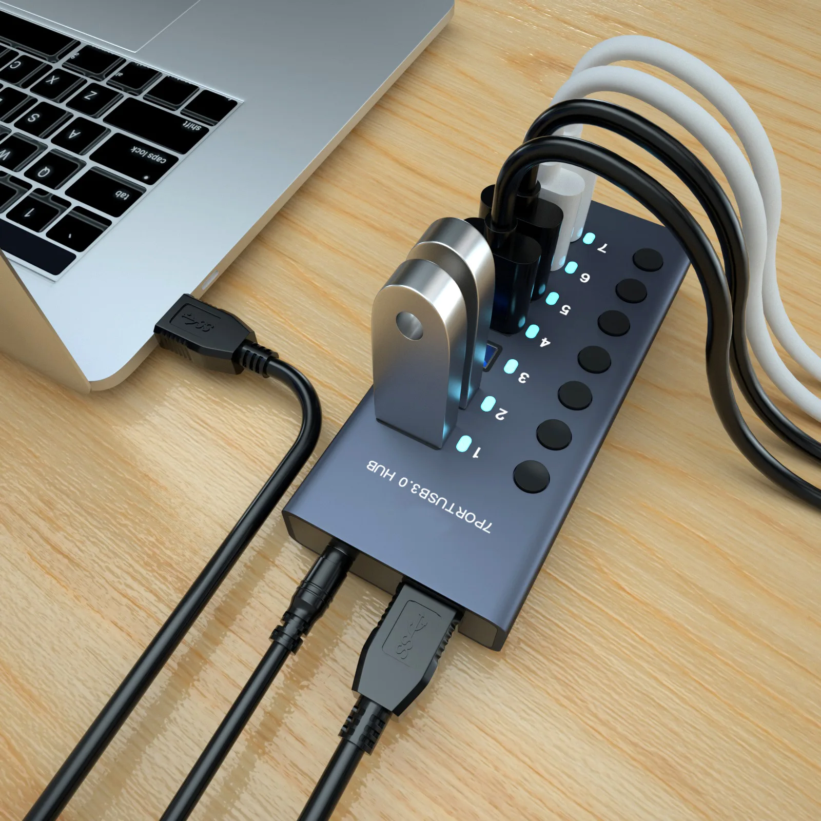 USB3.0 Hub Алюминиевый промышленный 7-портовый разветвитель с адаптером питания 12 В для мобильных телефонов Macbook, планшетов
USB3.0 Hub Алюминиевый промышленный 7-портовый разветвитель с адаптером питания 12 В для мобильных телефонов Macbook, планшетов