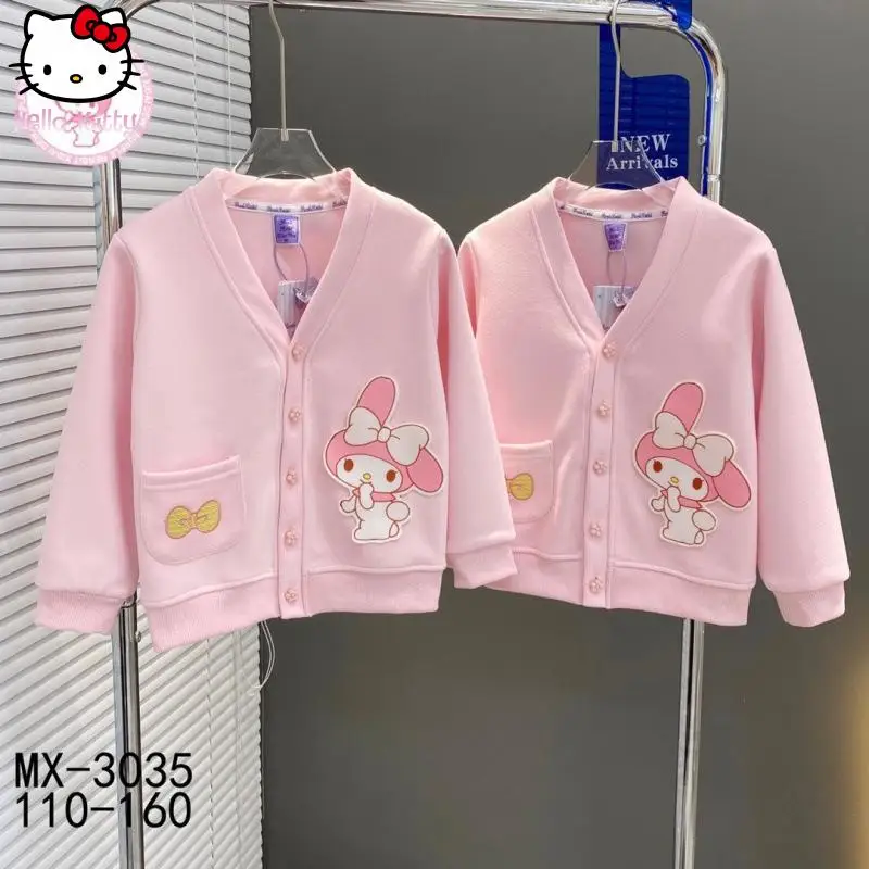 Новое весенне-осеннее пальто Hello Kitty для девочек, кавайное пальто Kuromi Cinnamoroll, повседневный модный свитер-пальто с мультяшным аниме-принтом для подростков
Новое весенне-осеннее пальто Hello Kitty для девочек, кавайное пальто Kuromi Cinnamoroll, повседневный модный свитер-пальто с мультяшным аниме-принтом для подростков