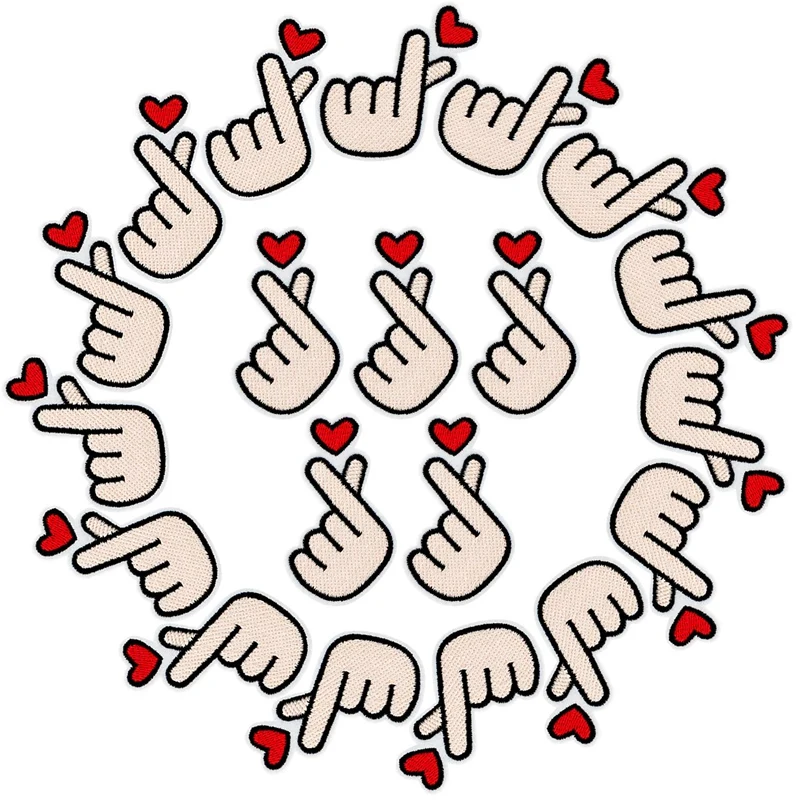 20PCS Finger Heart Patches,Korean Kpop Finger Heart Sew On Embroidery Patch, Fabric Applique Sticker Decal Pin For Jeans
20PCS Finger Heart Patches,Korean Kpop Finger Heart Sew On Embroidery Patch, Fabric Applique Sticker Decal Pin For Jeans