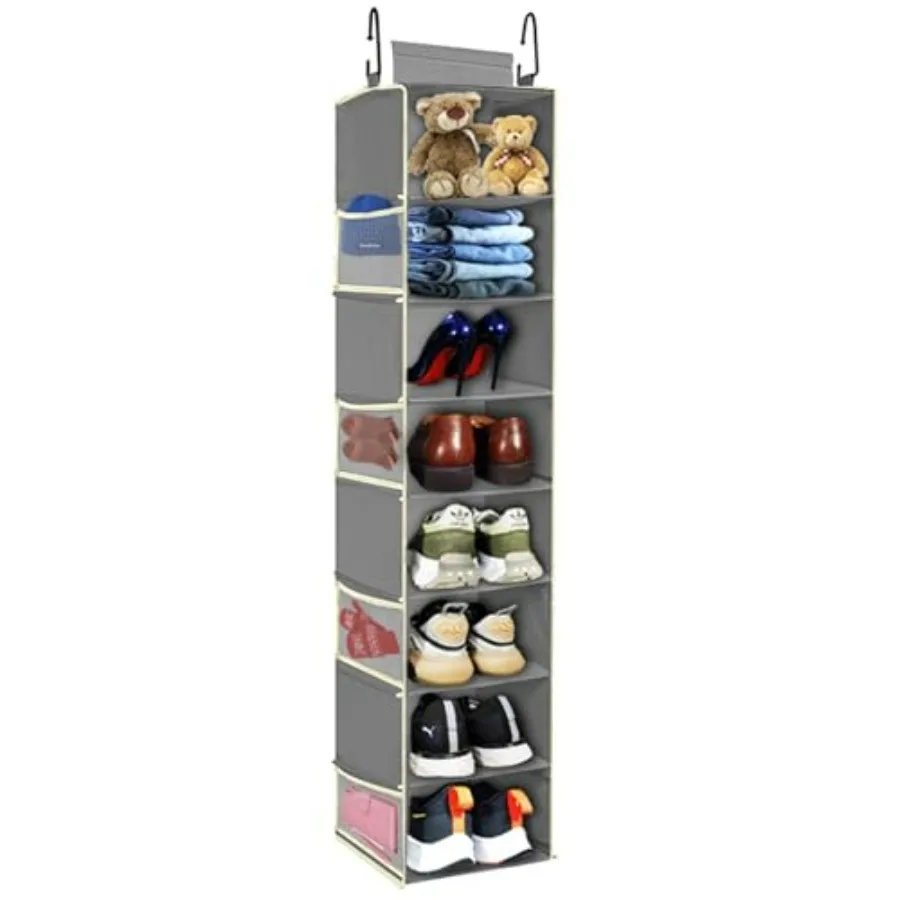 Large-Sized Hanging Shoe Organizer 8-Shelf, Hanging Closet Organizer with 8 Side Pockets, Wider Hanging Shelves for Storage Sho
Large-Sized Hanging Shoe Organizer 8-Shelf, Hanging Closet Organizer with 8 Side Pockets, Wider Hanging Shelves for Storage Sho