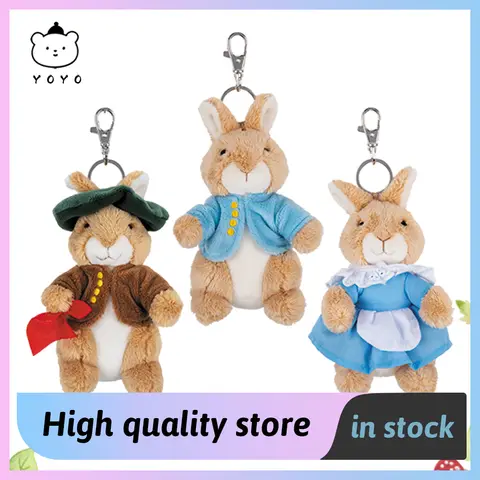 Peter Rabbits Doll Key Ring Lovely Rabbit Stuffed Toy Backpack Decoration Cute Cartoon Plush Toys Birthday Gift For Kids Toys