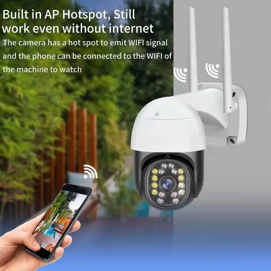 2MP 1080P Беспроводная PTZ IP-камера Полноцветная ИК-камера ночного видения Обнаружение движения Домашняя охранная сигнализация Радионяня Автоматическое отслеживание
2MP 1080P Беспроводная PTZ IP-камера Полноцветная ИК-камера ночного видения Обнаружение движения Домашняя охранная сигнализация Радионяня Автоматическое отслеживание