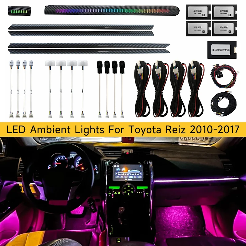 LED Ambient Lights For Toyota Reiz 2010-2017 Models 64 Colors Rainbow Atmosphere Lamps APP/ Car Play/Car Radio Control
LED Ambient Lights For Toyota Reiz 2010-2017 Models 64 Colors Rainbow Atmosphere Lamps APP/ Car Play/Car Radio Control