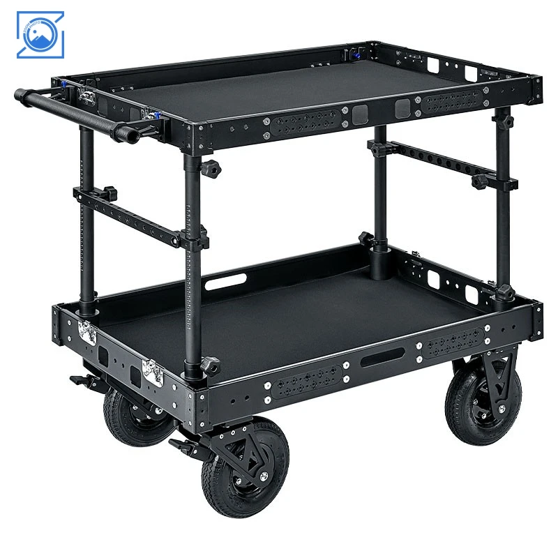2-Tier Foldable Camera Cart Production Cart w/ 300KG Load Capacity for Film Video & Photo Production
2-Tier Foldable Camera Cart Production Cart w/ 300KG Load Capacity for Film Video & Photo Production