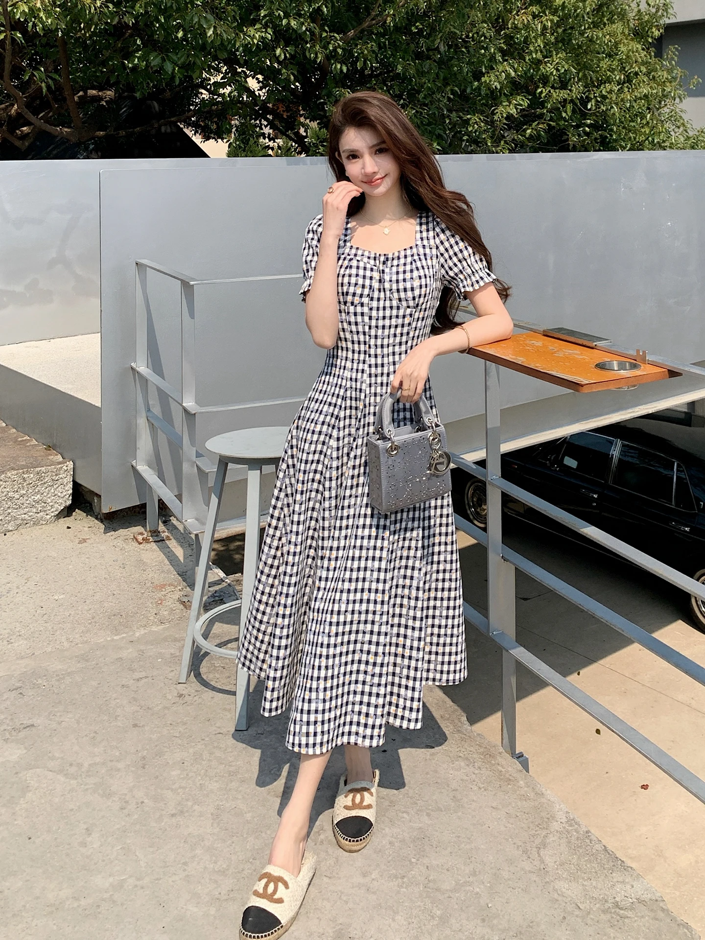 Dunliu Women's Cotton Linen Dress Daisy Floral Print Black White Grids Beach Vacation Long Skirt High Waist A-Line Casual Style
Dunliu Women's Cotton Linen Dress Daisy Floral Print Black White Grids Beach Vacation Long Skirt High Waist A-Line Casual Style