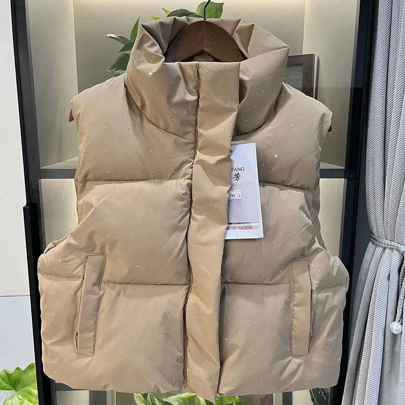 Autumn Winter New Short Cotton-Padded Vest Jacket Women Stand Collar Zipper Pocket Thick Warm Vest Coat Female Casual Ladies Top
Autumn Winter New Short Cotton-Padded Vest Jacket Women Stand Collar Zipper Pocket Thick Warm Vest Coat Female Casual Ladies Top