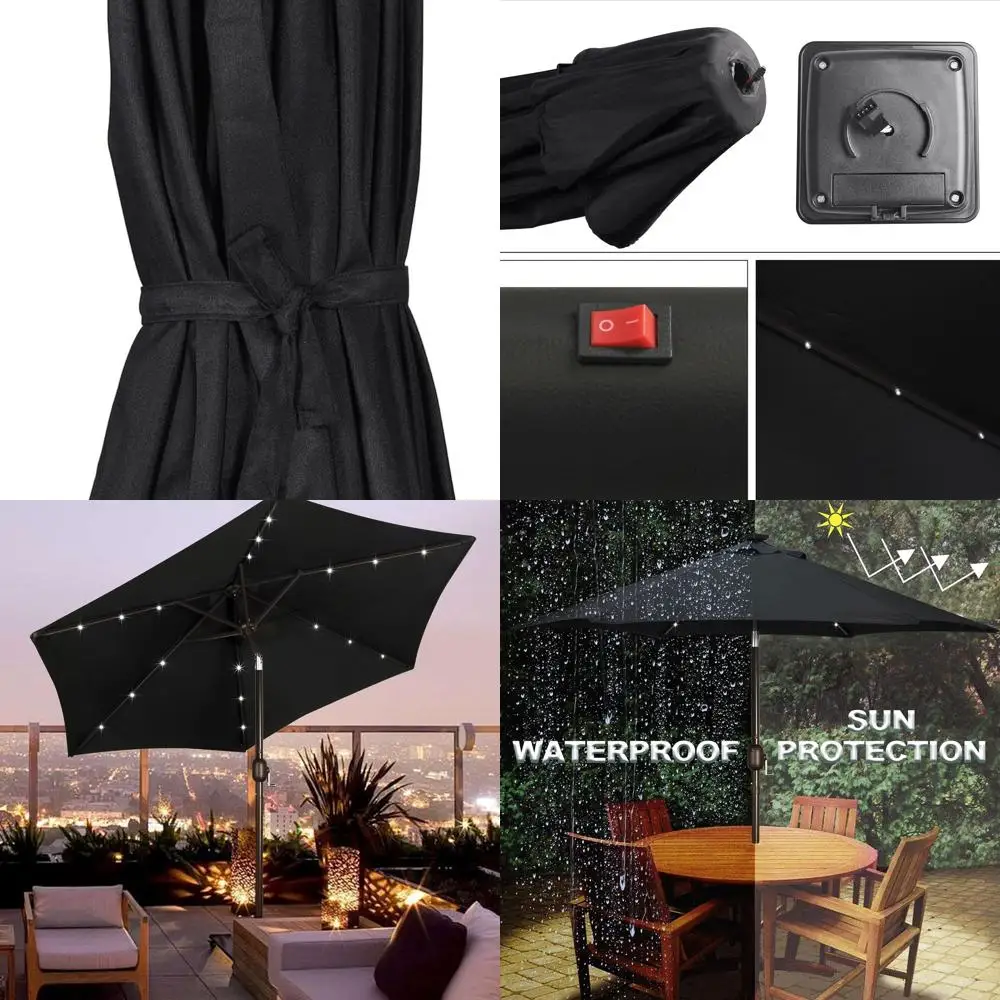 7.5ft Solar-Powered LED Patio Umbrella with Table, Outdoor Market Umbrella
7.5ft Solar-Powered LED Patio Umbrella with Table, Outdoor Market Umbrella