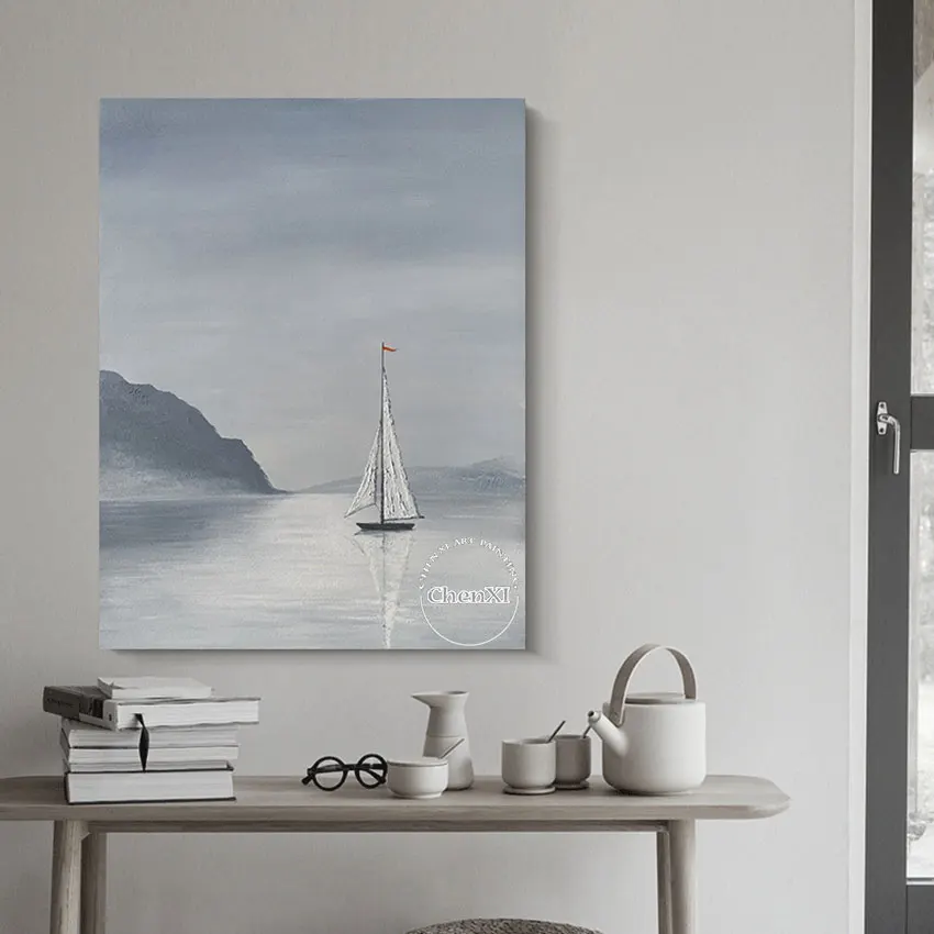 Wall Decor Abstract Sailing Boat Canvas Picture Art Hand Painted Textured Oil Painting Modern Bedroom Decor Painting New Arrival
Wall Decor Abstract Sailing Boat Canvas Picture Art Hand Painted Textured Oil Painting Modern Bedroom Decor Painting New Arrival