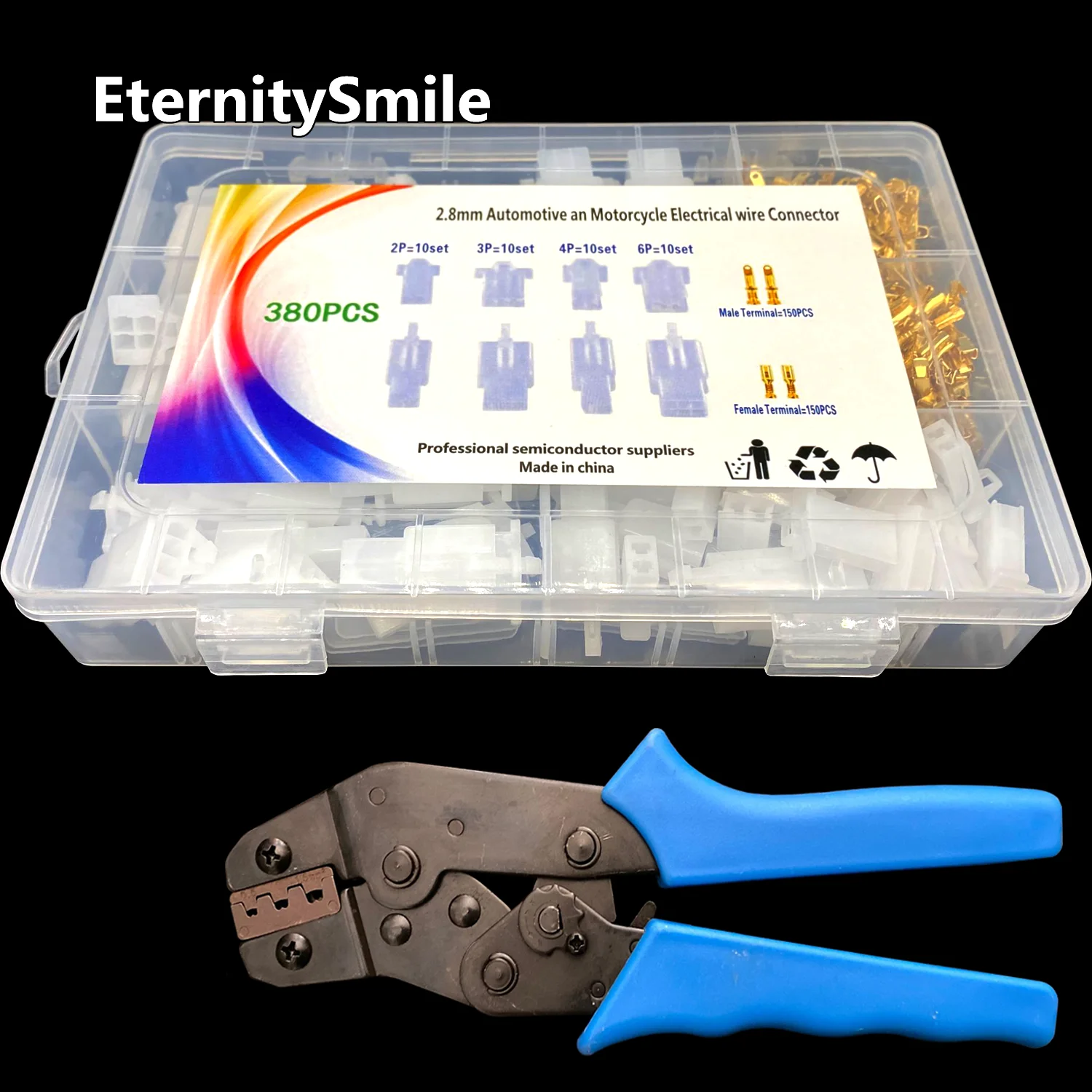 380/580pcs 2/3/4/6 Pin Crimp Auto Electrical Insulated Cable Wire Terminals Male Female Plug Socket Connector Kit For Motorcycle
380/580pcs 2/3/4/6 Pin Crimp Auto Electrical Insulated Cable Wire Terminals Male Female Plug Socket Connector Kit For Motorcycle