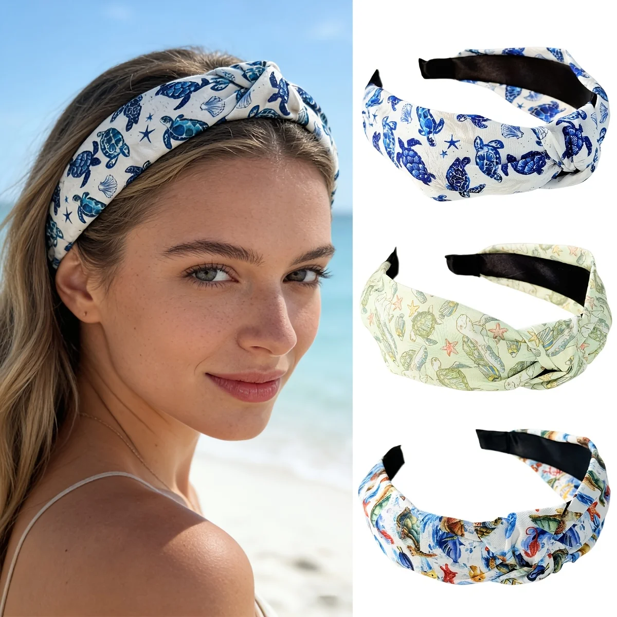 A must for summer vacation! New turtle print knotted headband, ocean style fabric wide edge headband, small face headband, seaside photo artifact
A must for summer vacation! New turtle print knotted headband, ocean style fabric wide edge headband, small face headband, seaside photo artifact