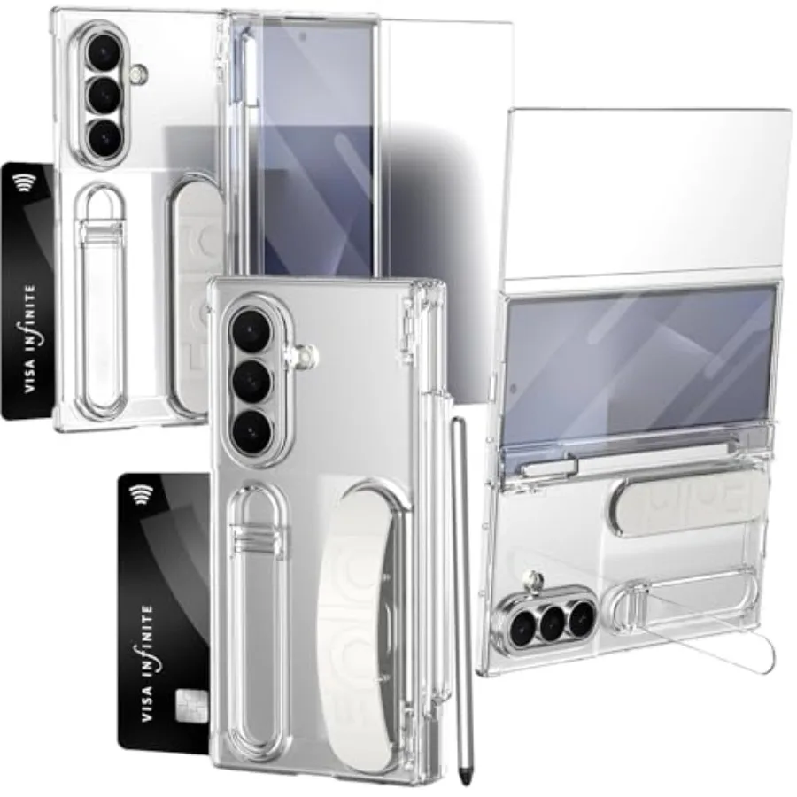 Transparent Strap for Samsung Galaxy Z Trifold Case with S Pen Holder and Stylus, Built-in Wallet with Card Holder, Hard Kickst
Transparent Strap for Samsung Galaxy Z Trifold Case with S Pen Holder and Stylus, Built-in Wallet with Card Holder, Hard Kickst