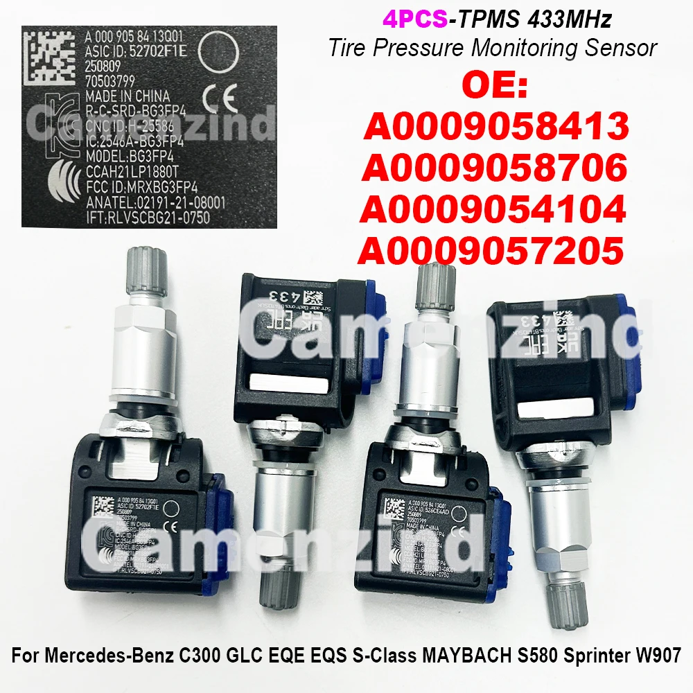 4 шт. A0009058413 A0009058706 A0009054104 Датчик давления в шинах TPMS 433 МГц для Benz A-Klasse W177 B-Klasse W247 CLS C257 GLS X167
4 шт. A0009058413 A0009058706 A0009054104 Датчик давления в шинах TPMS 433 МГц для Benz A-Klasse W177 B-Klasse W247 CLS C257 GLS X167