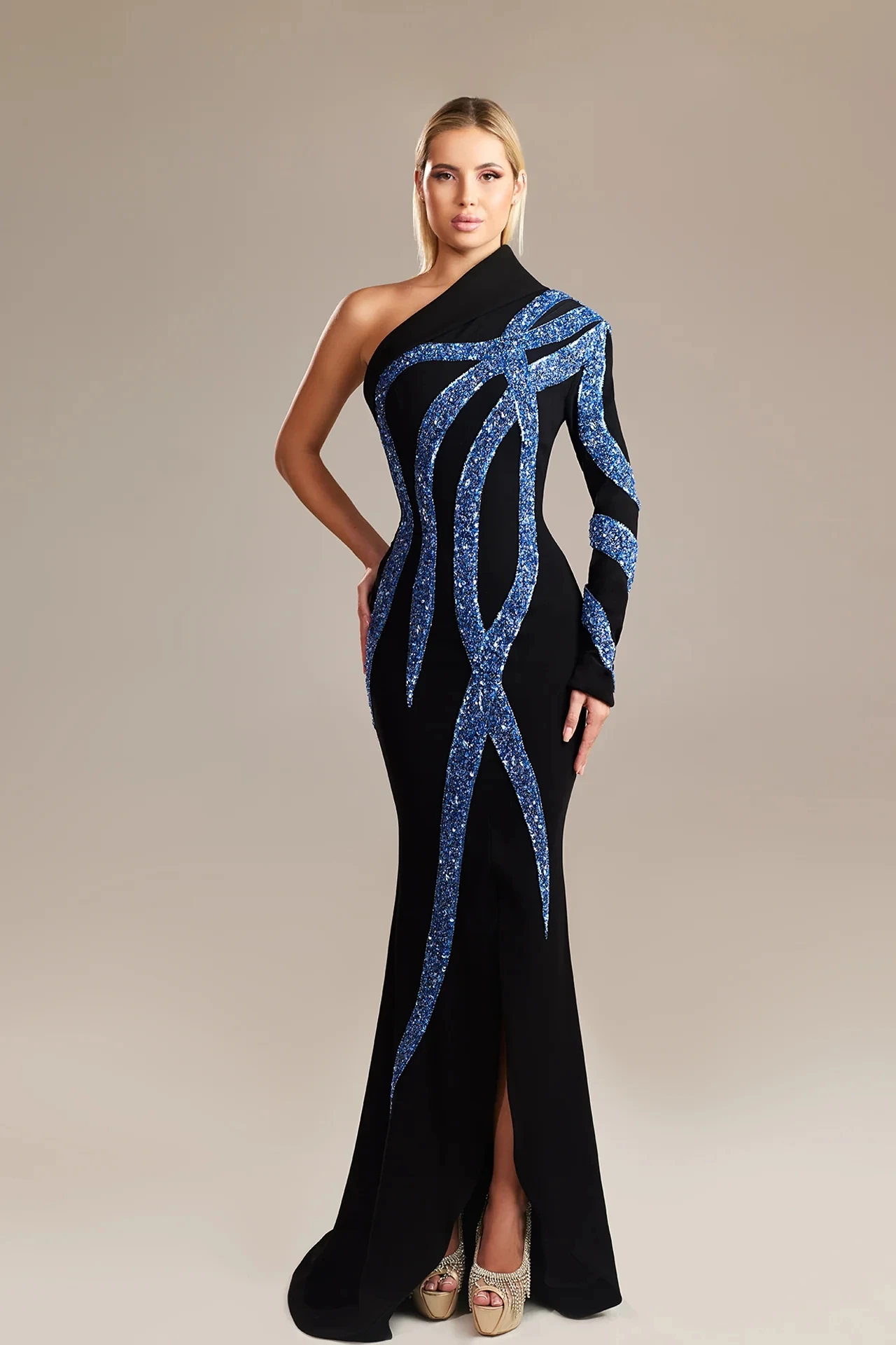 Luxury Crystal One Shoulder Long Sleeve Mermaid Floor Length Prom Gowns Customzied Party Dress Evening Dress 22026 New
Luxury Crystal One Shoulder Long Sleeve Mermaid Floor Length Prom Gowns Customzied Party Dress Evening Dress 22026 New