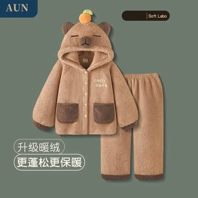 Pajamas Winter Coral Fleece Sleepwear Women Cute Thick Hooded Set Autumn Winter Warm Homewear Cozy Loungewear Kawaii Fashion
Pajamas Winter Coral Fleece Sleepwear Women Cute Thick Hooded Set Autumn Winter Warm Homewear Cozy Loungewear Kawaii Fashion
