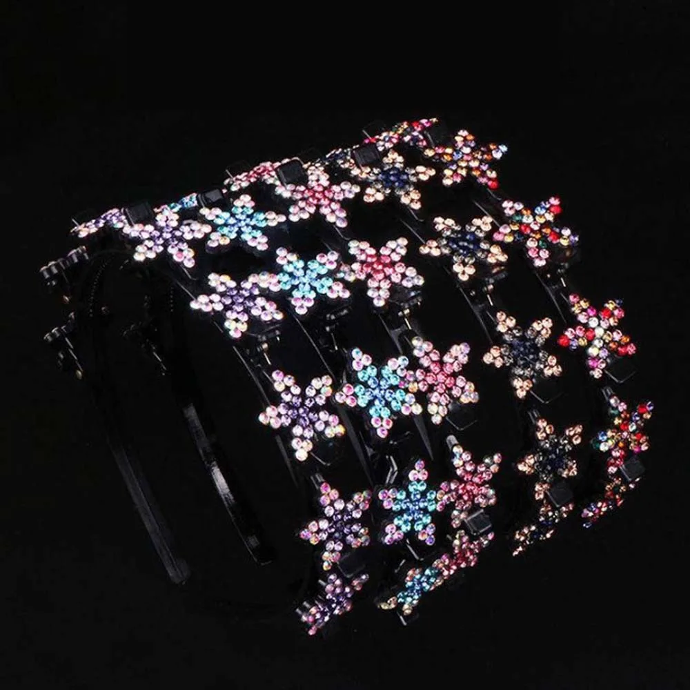 Elegant Hair Bands with Clips Sweet Snowflake Star Rhinestone Bangs Clip Headband Hair weaving Tool Plastic Hairband Gifts
Elegant Hair Bands with Clips Sweet Snowflake Star Rhinestone Bangs Clip Headband Hair weaving Tool Plastic Hairband Gifts