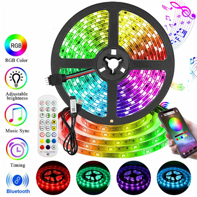 Luces Светодиодная лента RGB5050, 24 клавиши управления, умная музыка, Bluetooth APP, подсветка для телевизора, декор для Hoom, неоновые светильники для создания атмосферы
Luces Светодиодная лента RGB5050, 24 клавиши управления, умная музыка, Bluetooth APP, подсветка для телевизора, декор для Hoom, неоновые светильники для создания атмосферы